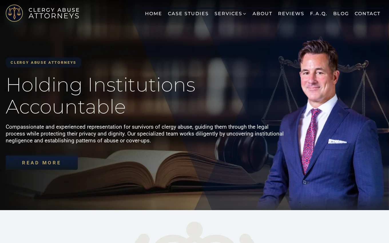 Clergy Abuse Attorneys website by Wandzilak Web Design