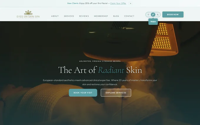 Eyes on Skin — Fresh (Leaf) theme