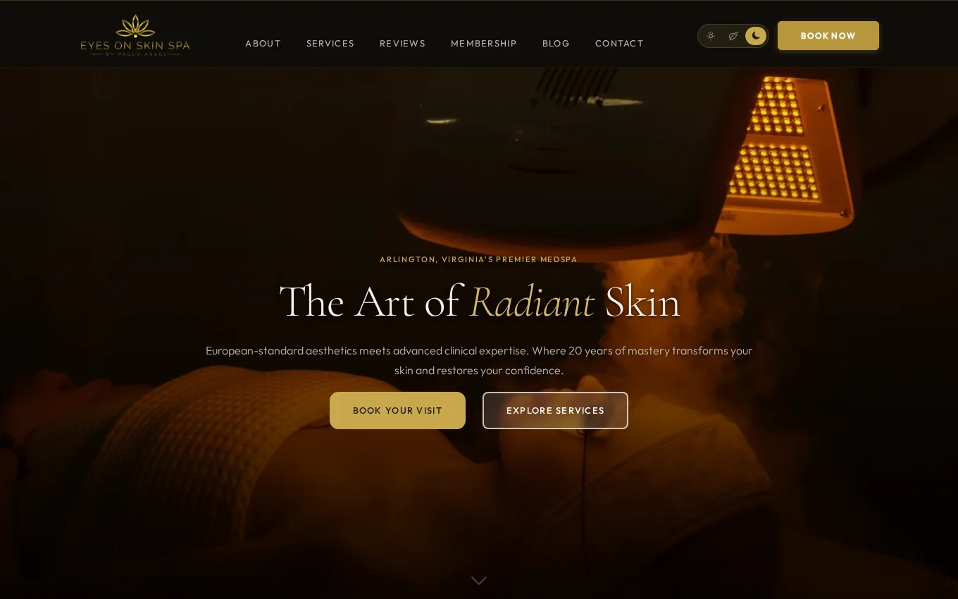 Eyes on Skin Spa website by Wandzilak Web Design