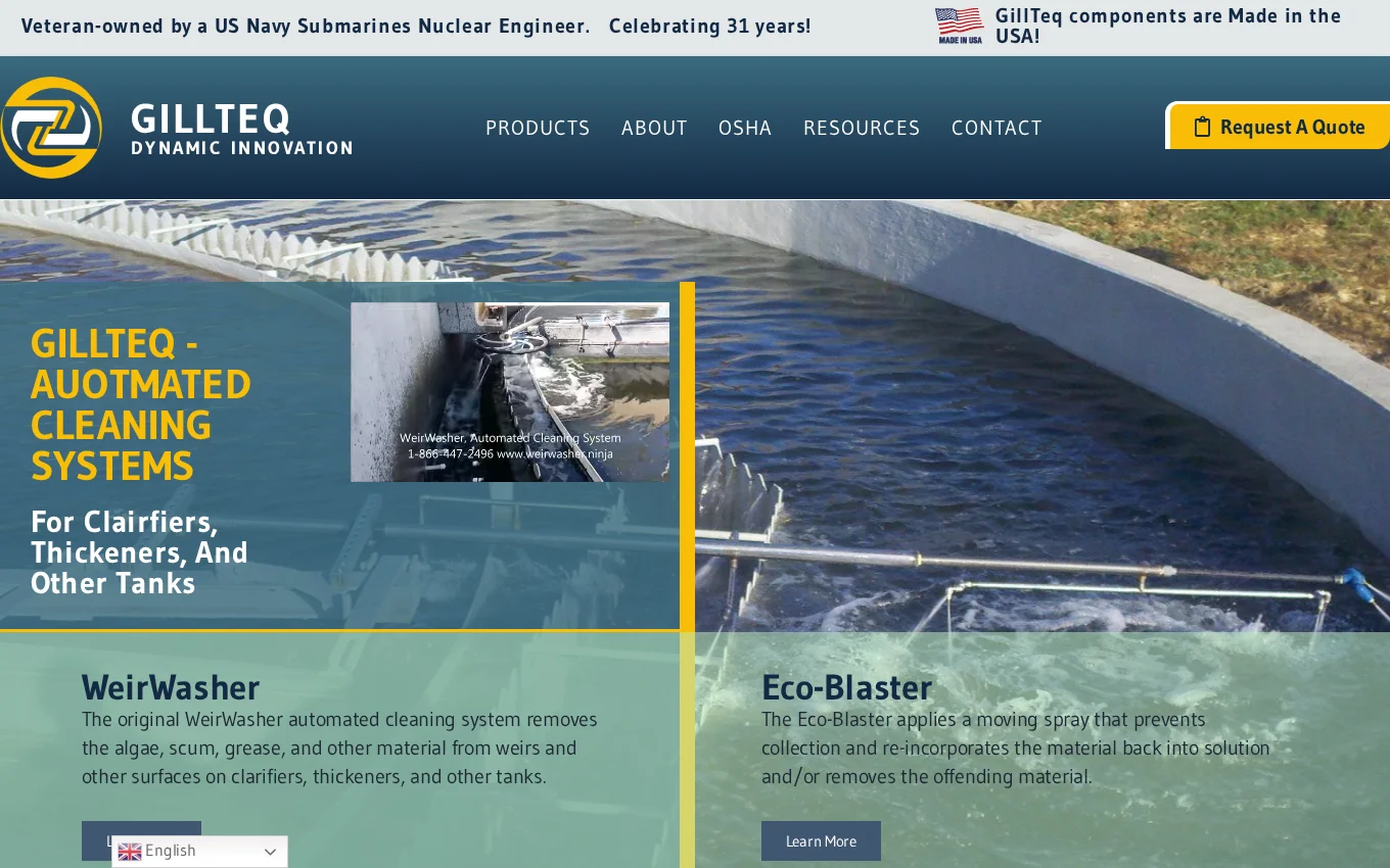 GillTeq website by Wandzilak Web Design