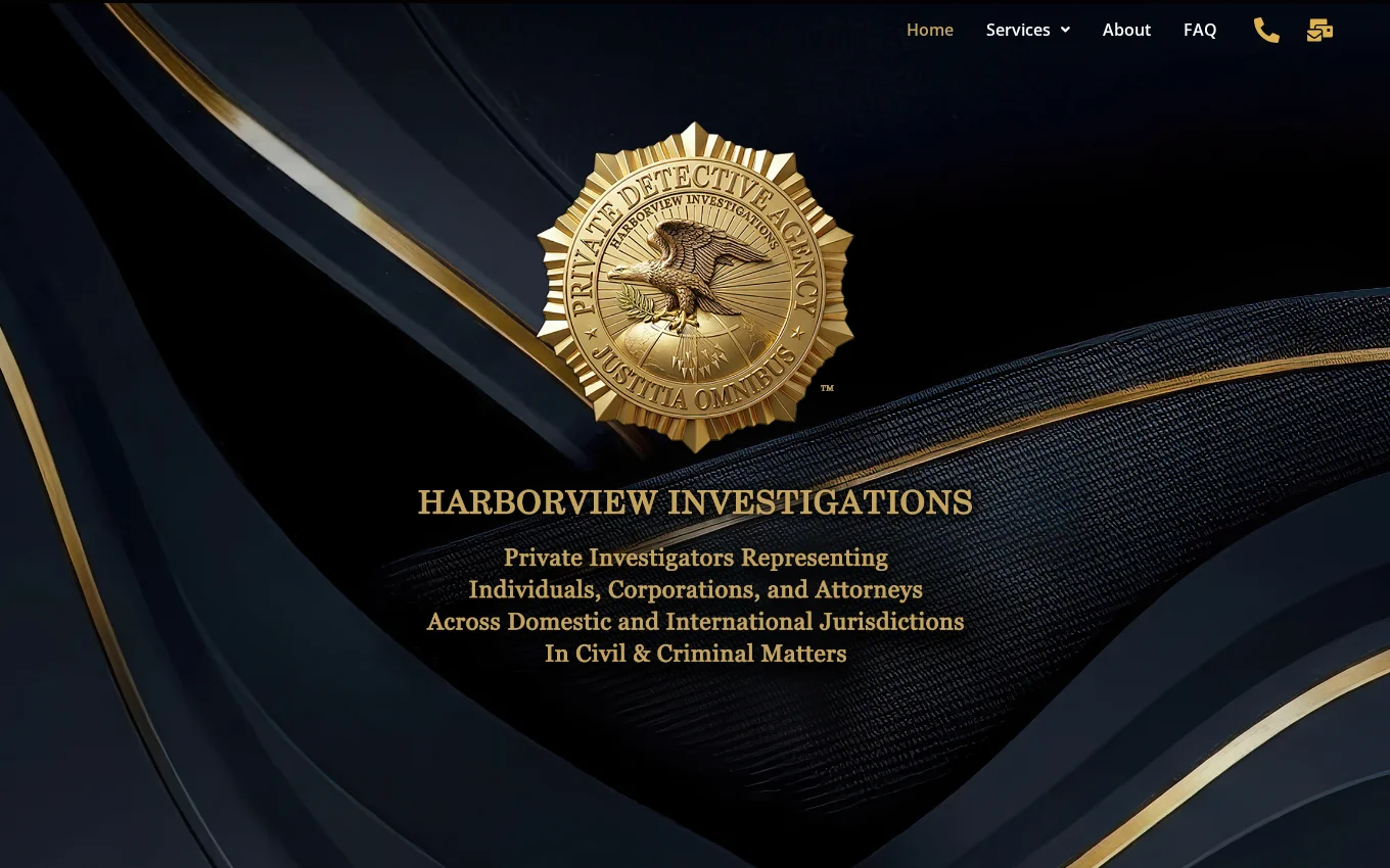 Harborview Investigations website by Wandzilak Web Design