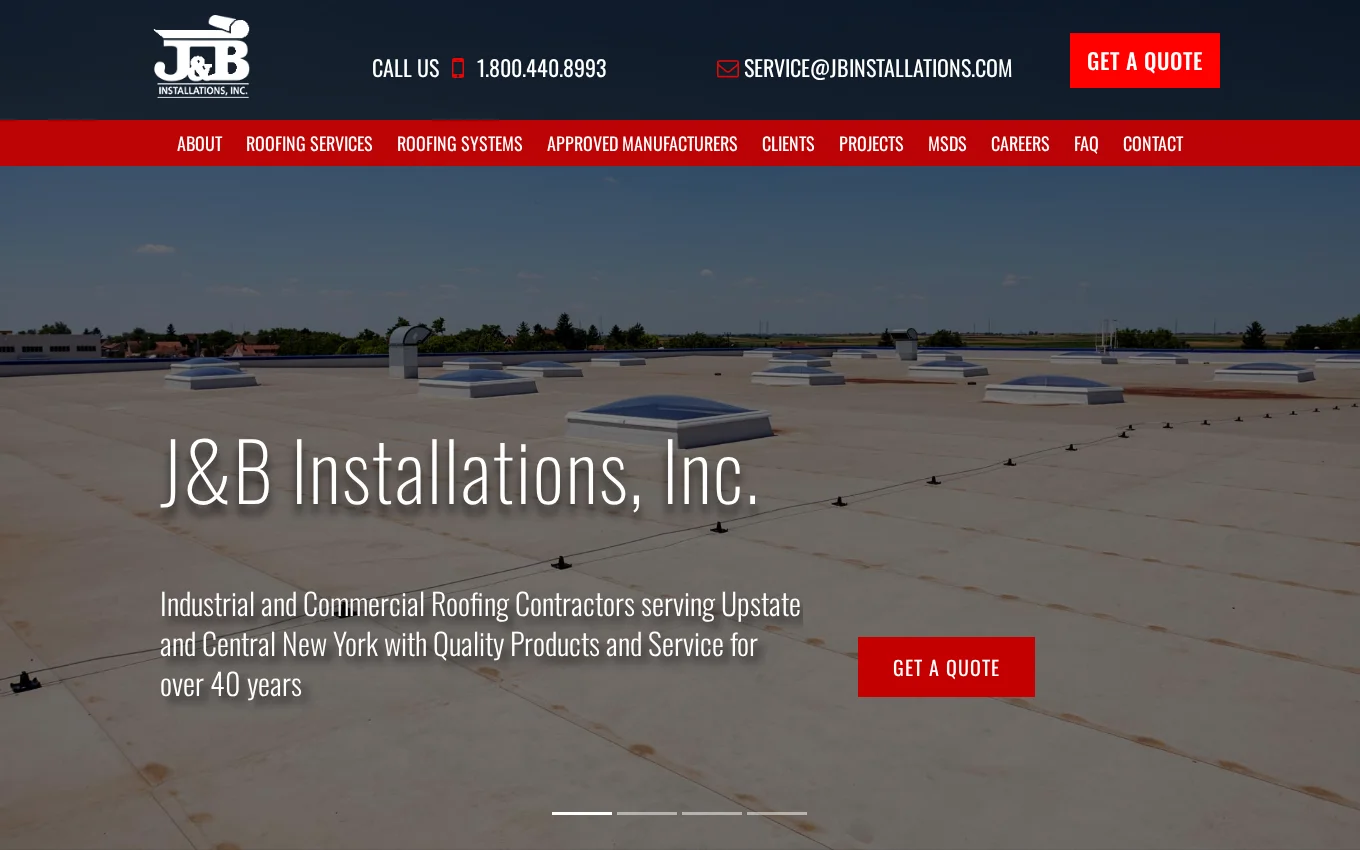 J&B Installations website by Wandzilak Web Design