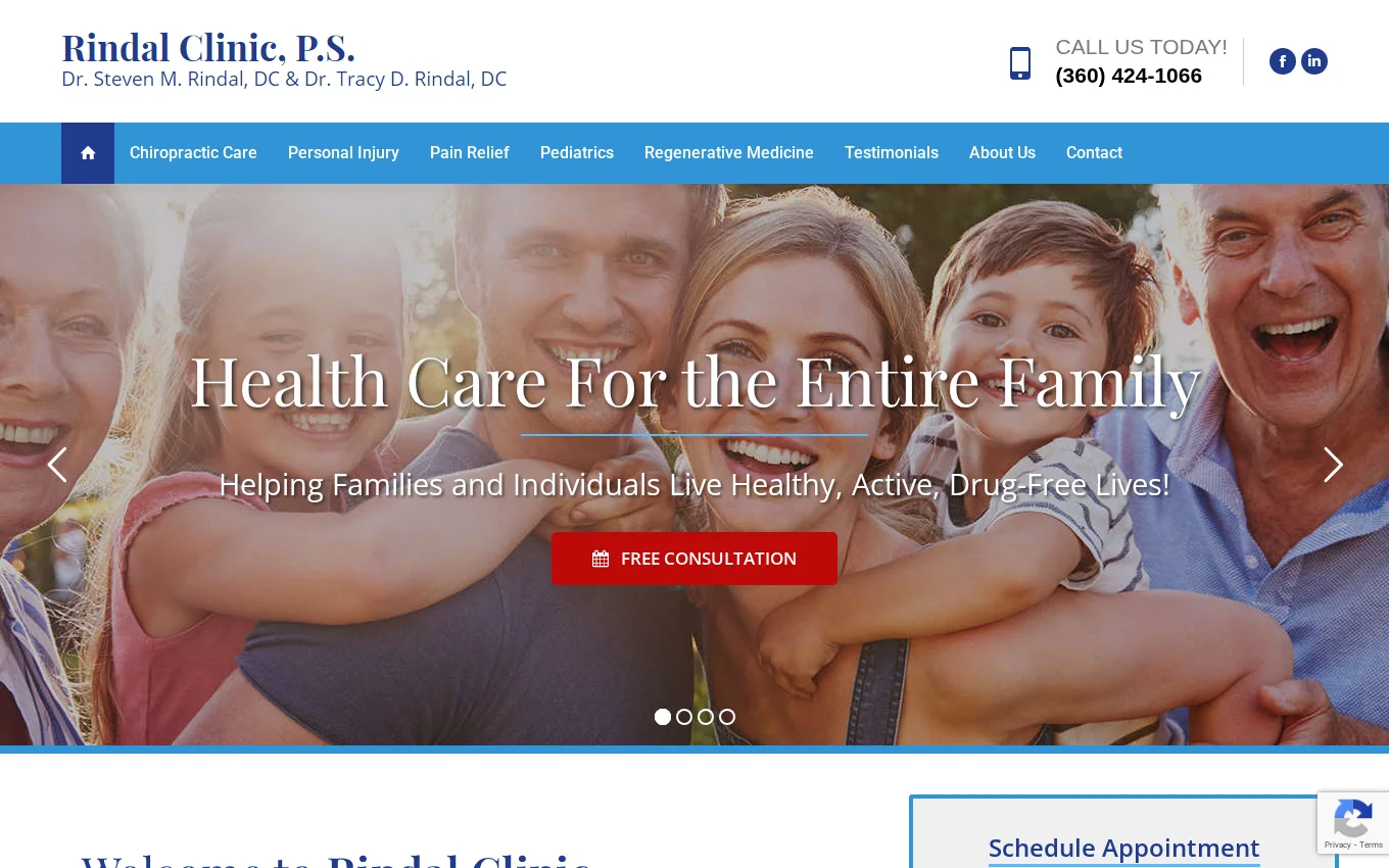 Rindal Clinic website by Wandzilak Web Design