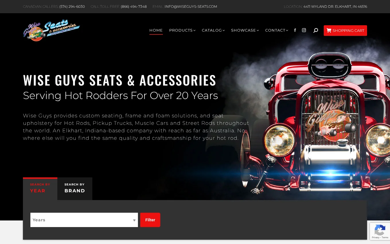 Wise Guys Seats website by Wandzilak Web Design